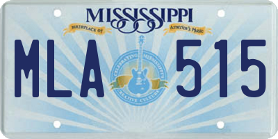 MS license plate MLA515