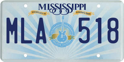 MS license plate MLA518