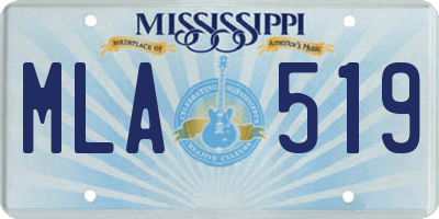 MS license plate MLA519