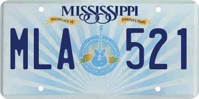 MS license plate MLA521