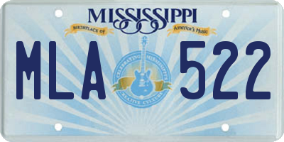 MS license plate MLA522