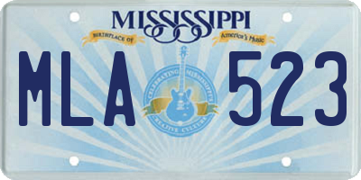 MS license plate MLA523