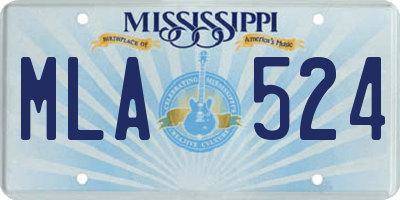 MS license plate MLA524