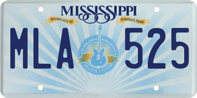 MS license plate MLA525