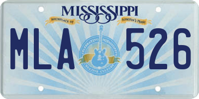 MS license plate MLA526