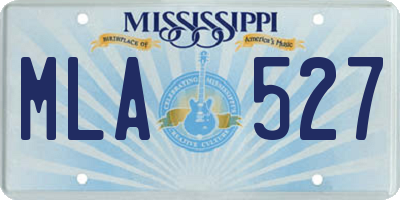 MS license plate MLA527