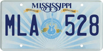 MS license plate MLA528