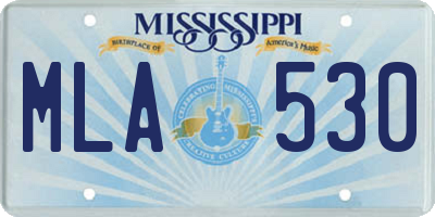MS license plate MLA530