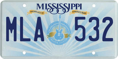 MS license plate MLA532