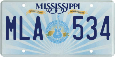MS license plate MLA534