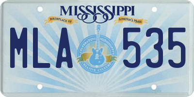 MS license plate MLA535