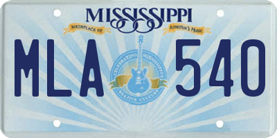 MS license plate MLA540