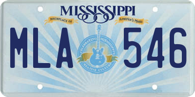 MS license plate MLA546