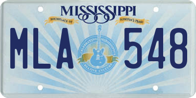 MS license plate MLA548