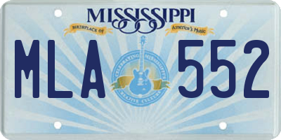 MS license plate MLA552