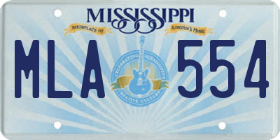 MS license plate MLA554