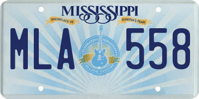 MS license plate MLA558