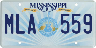 MS license plate MLA559