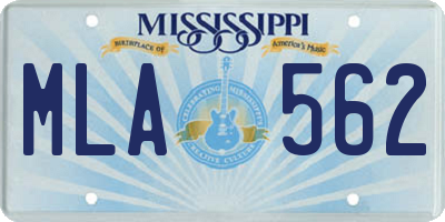 MS license plate MLA562