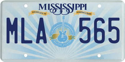 MS license plate MLA565