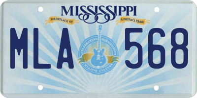 MS license plate MLA568