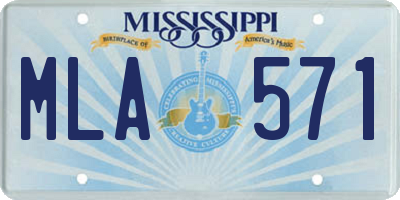 MS license plate MLA571