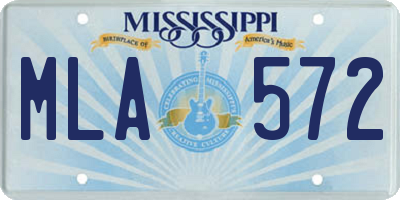 MS license plate MLA572