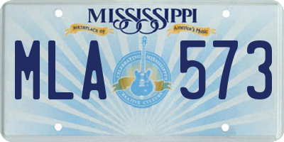 MS license plate MLA573