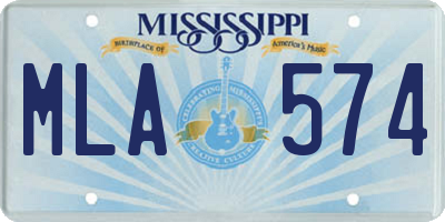 MS license plate MLA574