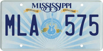 MS license plate MLA575