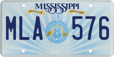 MS license plate MLA576