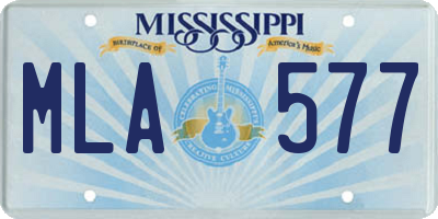 MS license plate MLA577