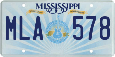 MS license plate MLA578