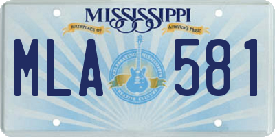 MS license plate MLA581