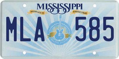 MS license plate MLA585