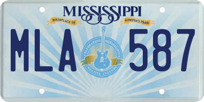 MS license plate MLA587
