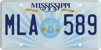 MS license plate MLA589
