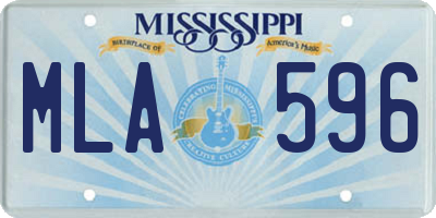 MS license plate MLA596