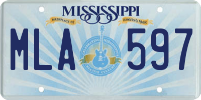 MS license plate MLA597