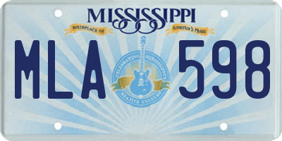 MS license plate MLA598