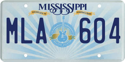 MS license plate MLA604