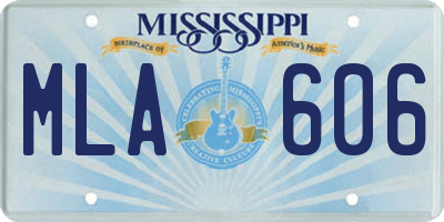 MS license plate MLA606