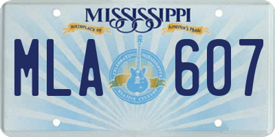 MS license plate MLA607