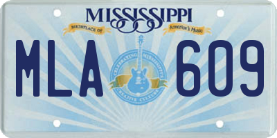 MS license plate MLA609