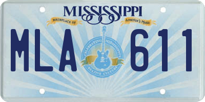 MS license plate MLA611