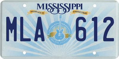MS license plate MLA612