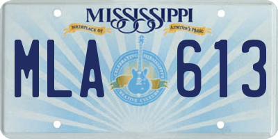 MS license plate MLA613