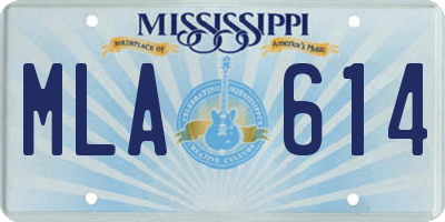 MS license plate MLA614