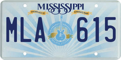 MS license plate MLA615