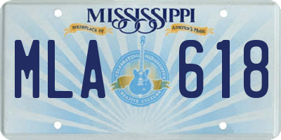 MS license plate MLA618